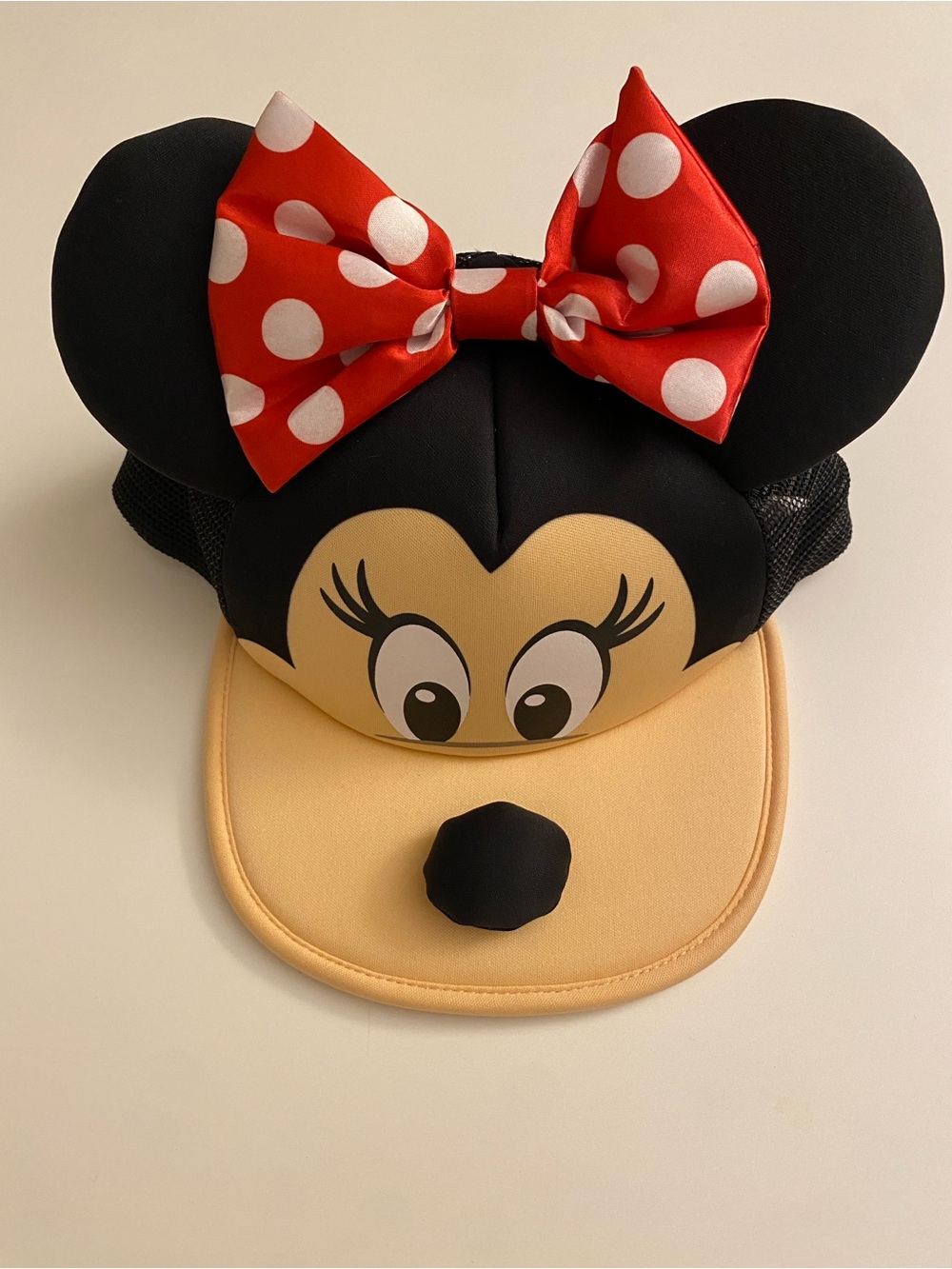 Minnie Mouse Face Ears Foam Mesh Trucker Snapback Hat Cap Adult